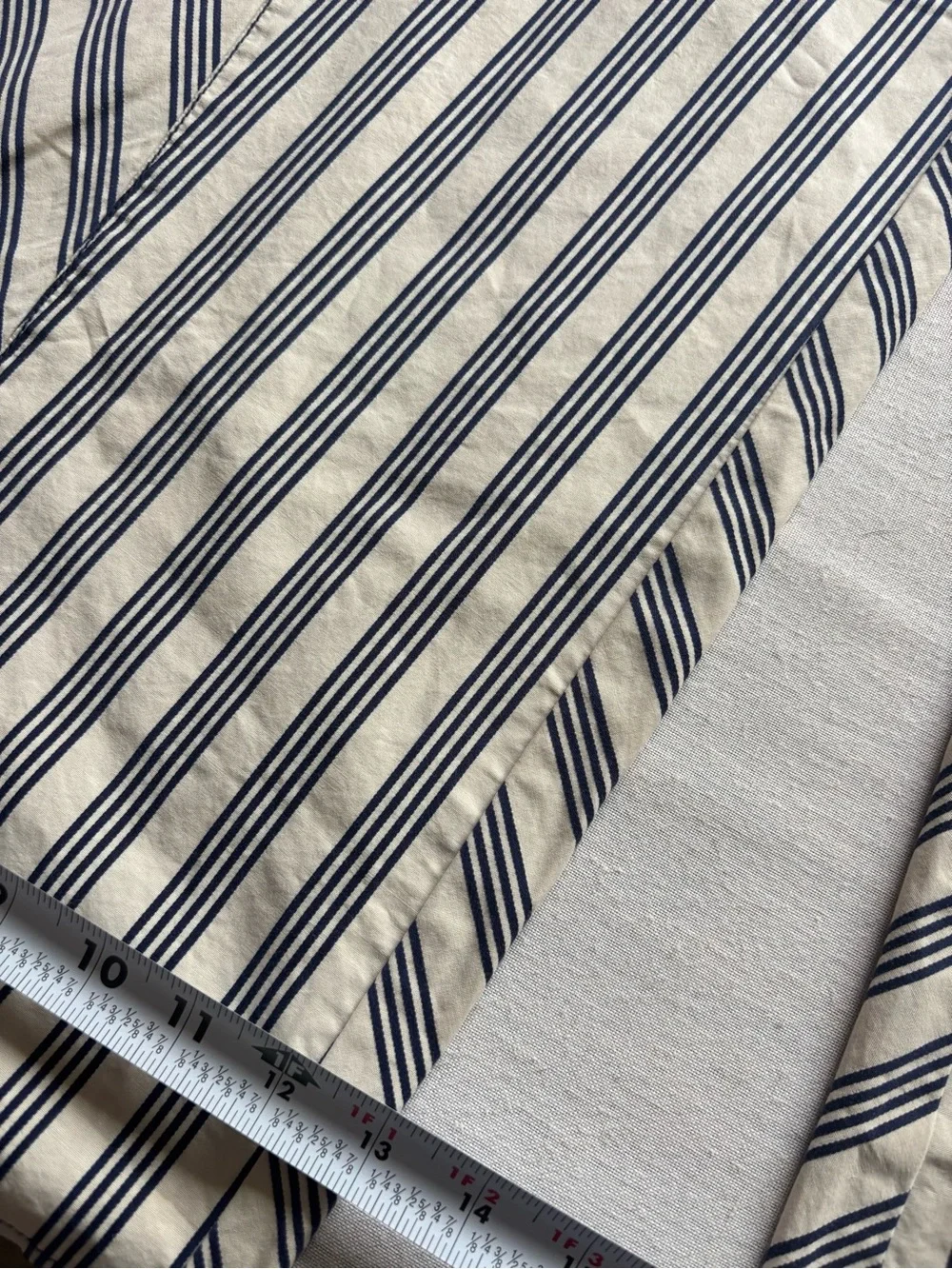 NWT Anthropologie Striped Wide Leg Full Length Pants Beige Navy Size 4 - Picture 10 of 10